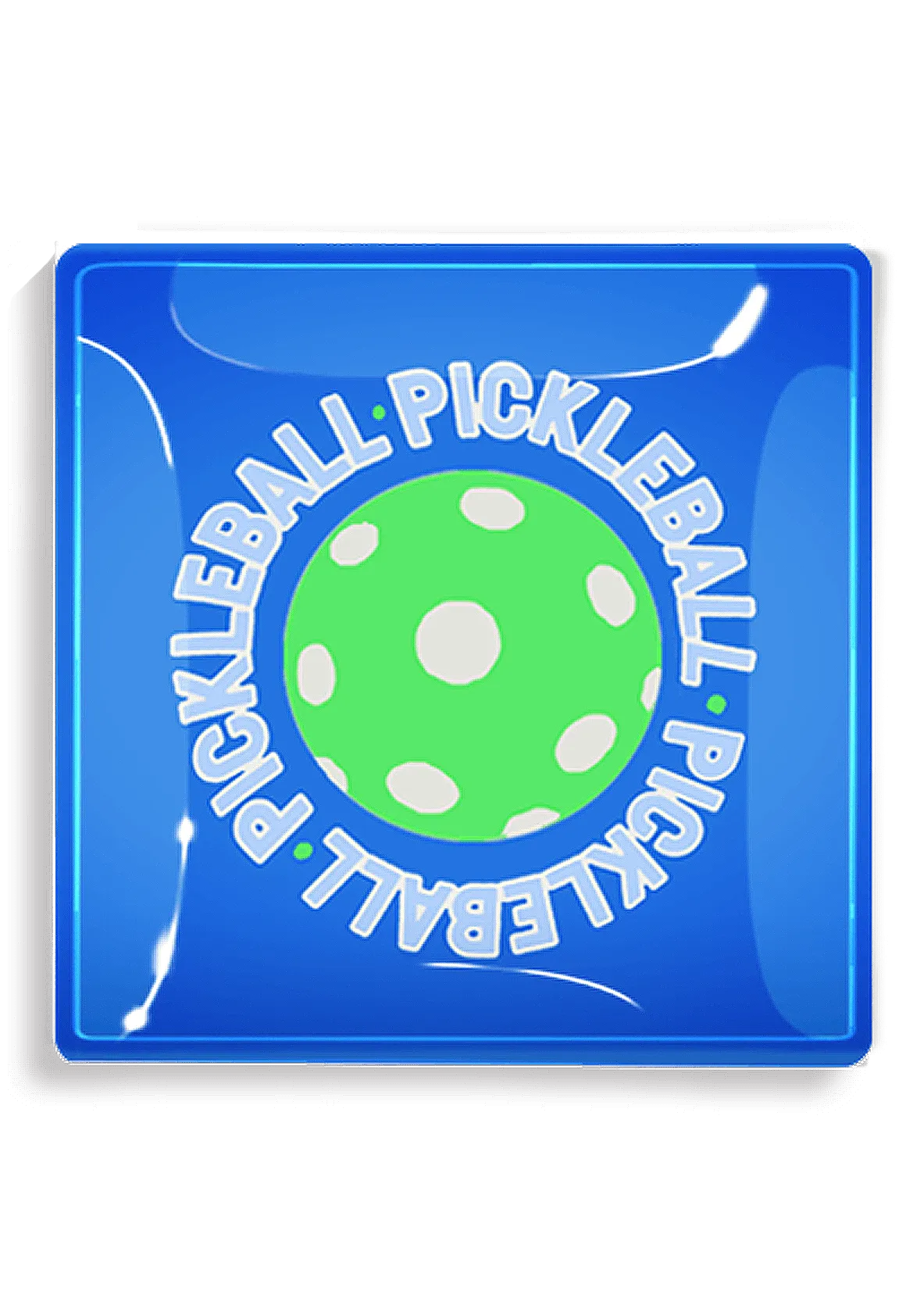 Pickleball Royal Blue Decoupage Glass Tray