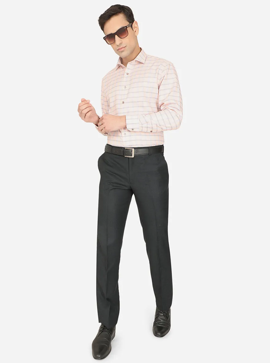 Pink & Blue Checked Regular Fit Formal Shirt | Greenfibre