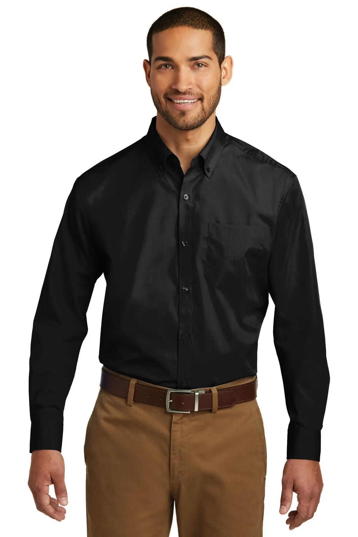 Port Authority® Long Sleeve Carefree Poplin Shirt. W100