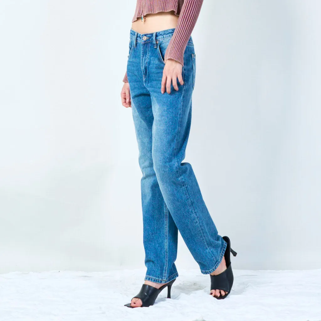 Relaxed fit faded denim jeans wholesale