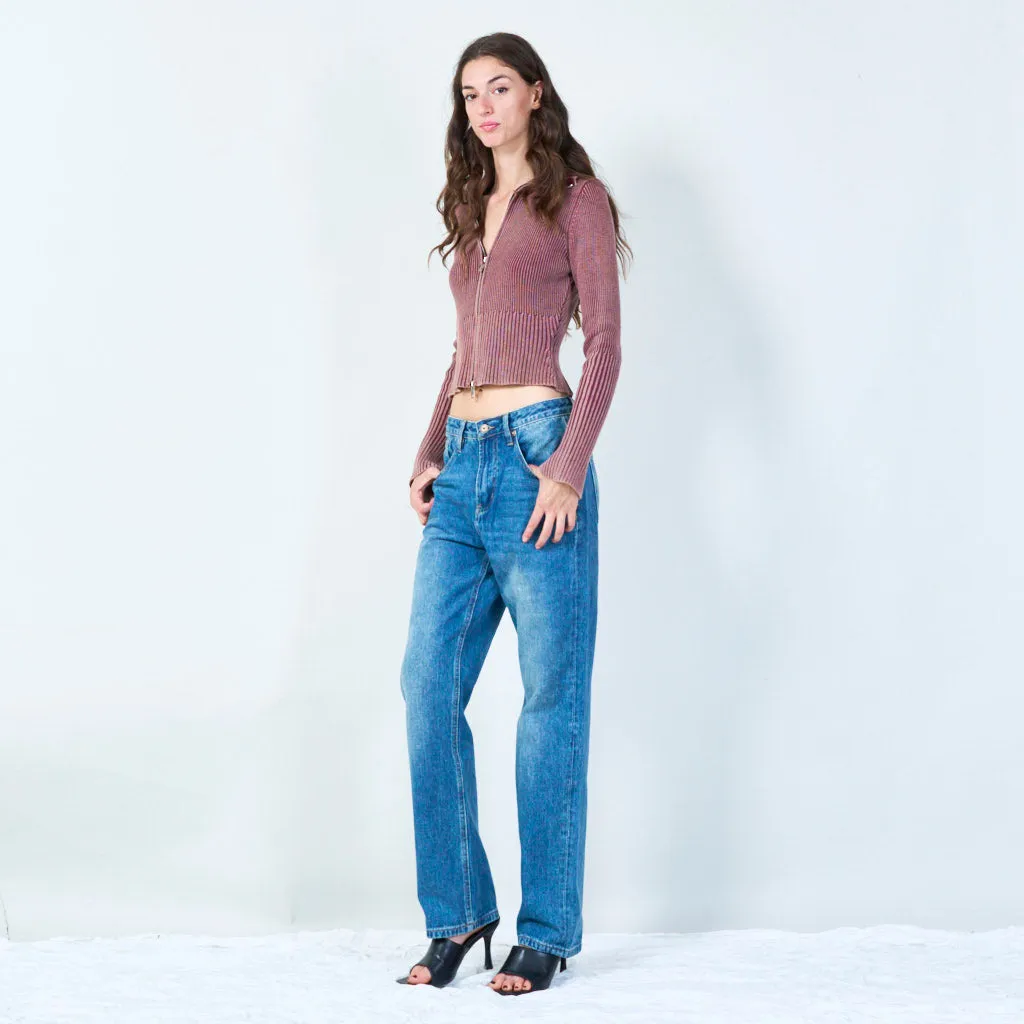 Relaxed fit faded denim jeans wholesale