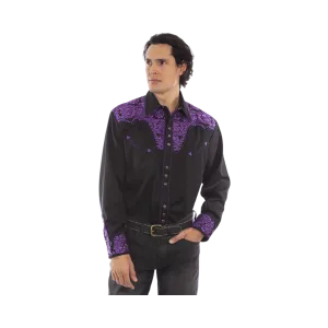 Scully Leathers Men's Western Purple Shirt