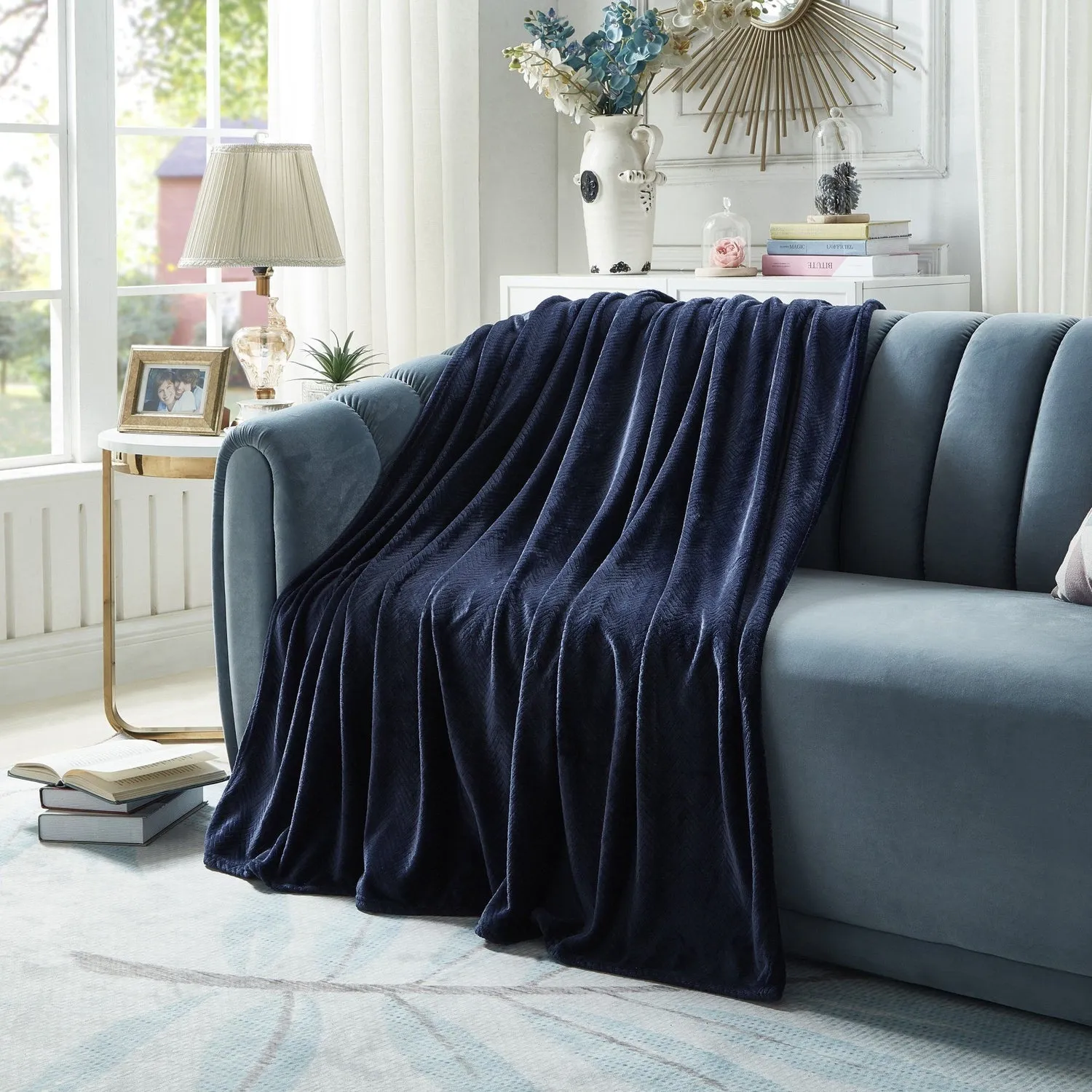 Serena Chevron Flannel Reversible Jacquard Throw