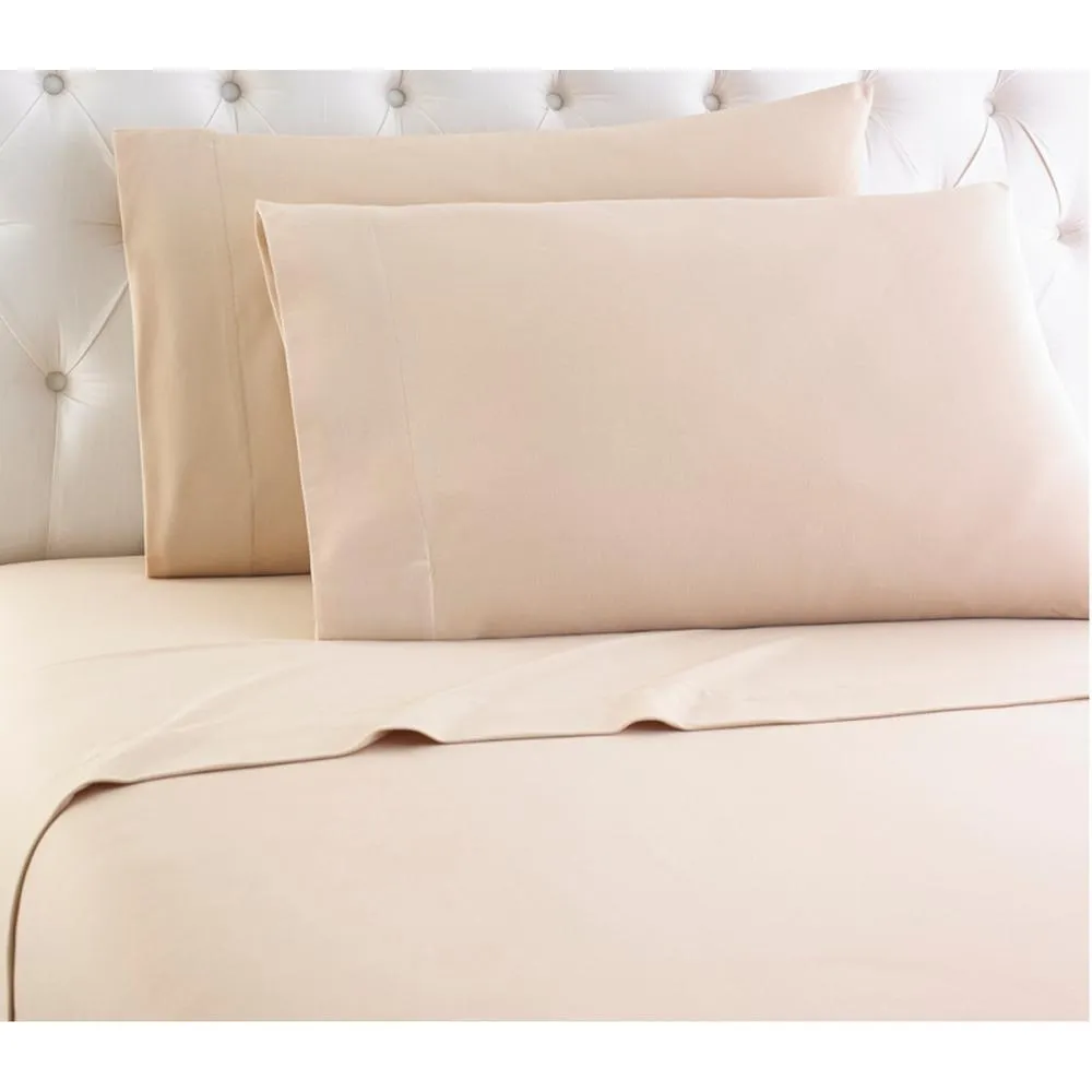 Shavel Micro Flannel High Quality Sheet Set - Twin XL Flat/Fitted Sheet 66x96"/81x39x14" Pillowcase 21x32" - Chino.