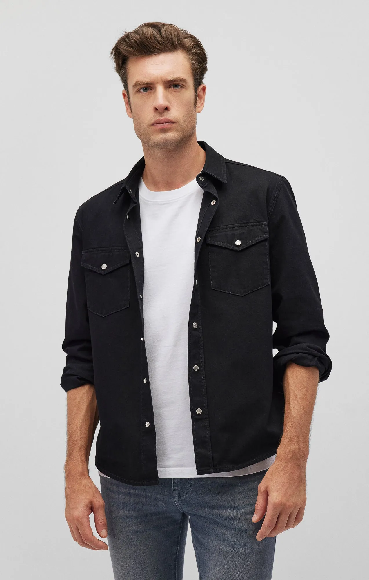 TED DENIM SHIRT IN BLACK