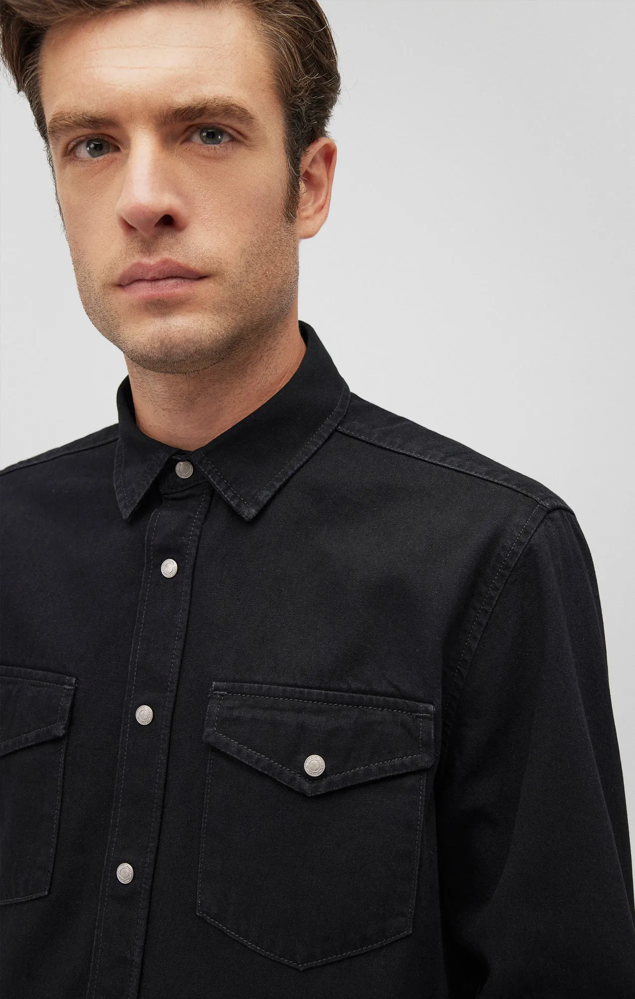 TED DENIM SHIRT IN BLACK