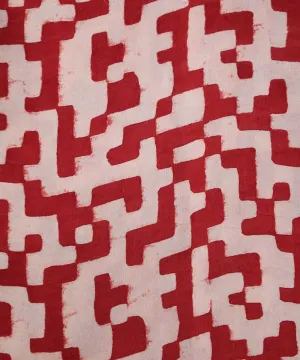 TGL-Red tetris block printed modal fabric