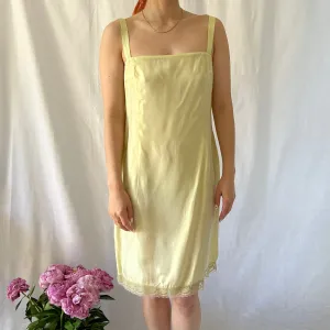 Vintage 1940s soft green hand dyed silk slip dress