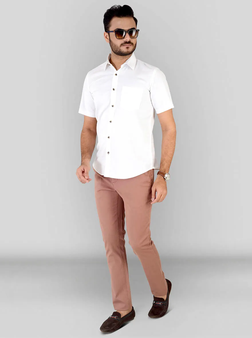 White Checked Slim Fit Casual Shirt | Greenfibre