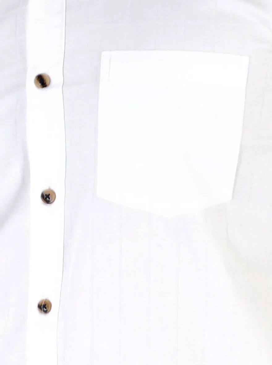 White Checked Slim Fit Casual Shirt | Greenfibre