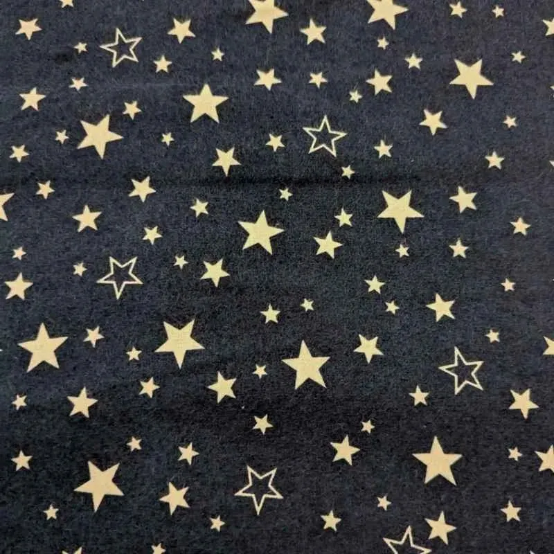 White Stars on Navy FLANNEL,  Cozy Cotton Flannel