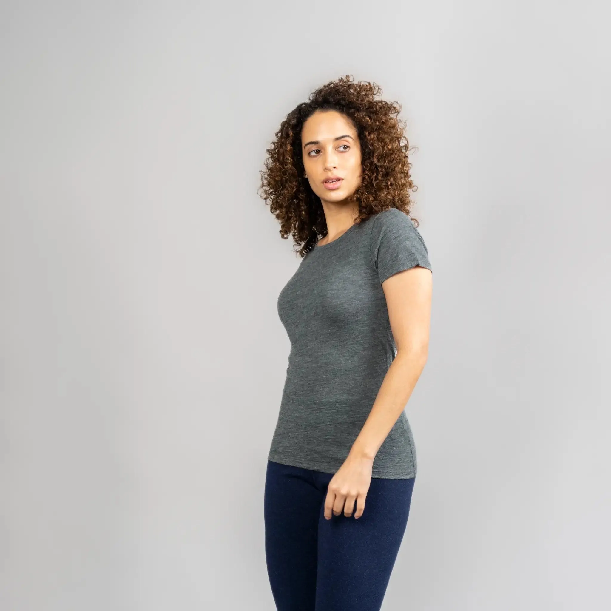 Women's Alpaca Wool T-Shirt: 160 Ultralight Crew Neck