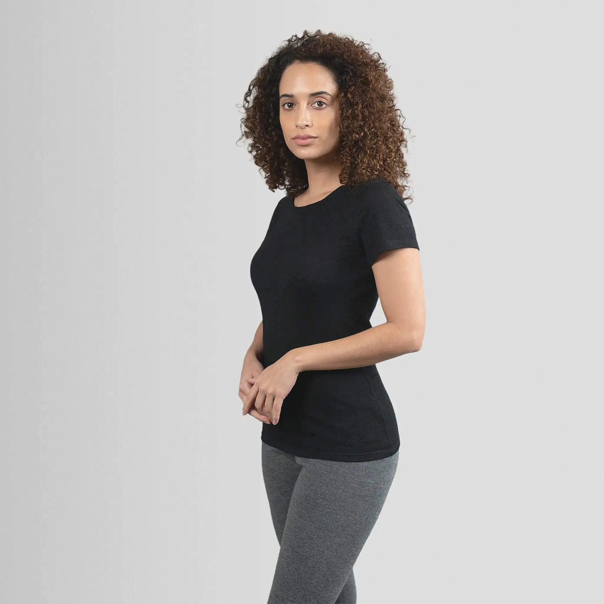 Women's Alpaca Wool T-Shirt: 160 Ultralight Crew Neck