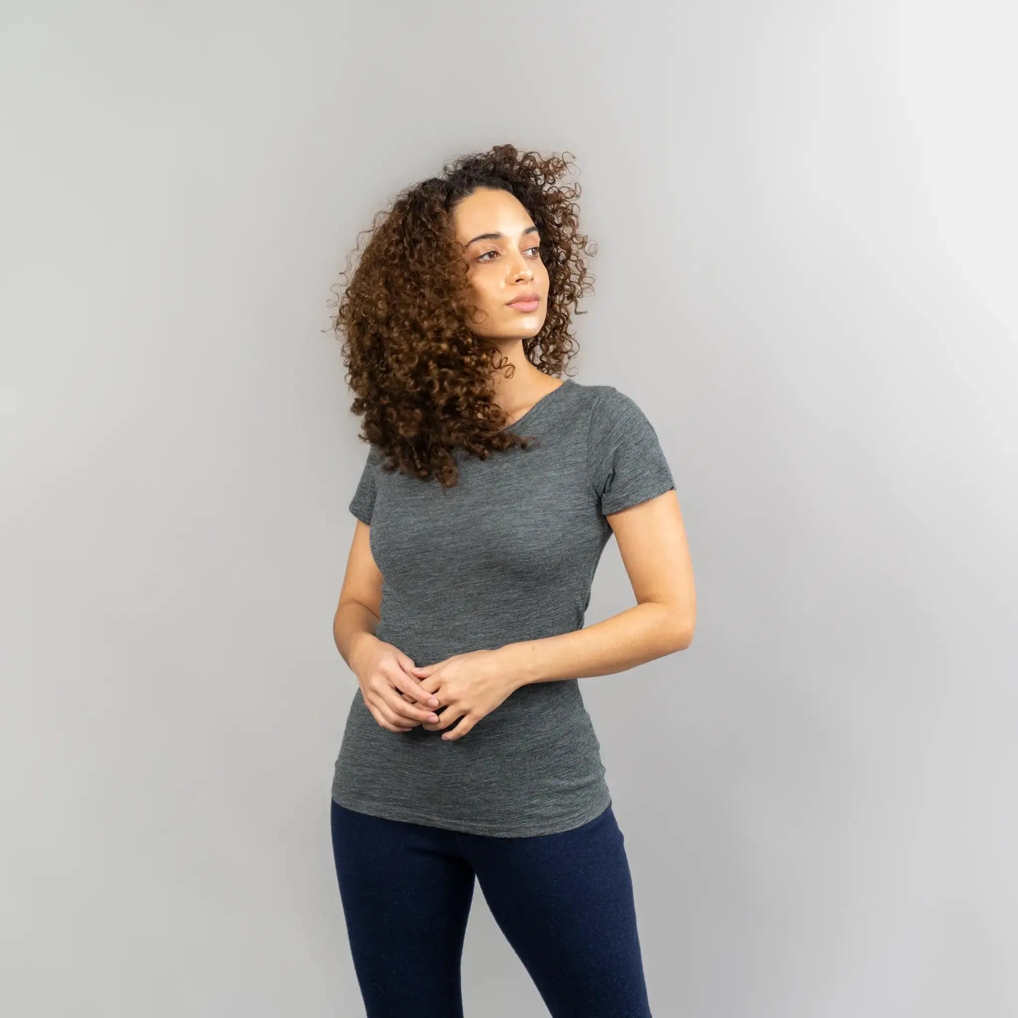 Women's Alpaca Wool T-Shirt: 160 Ultralight Crew Neck