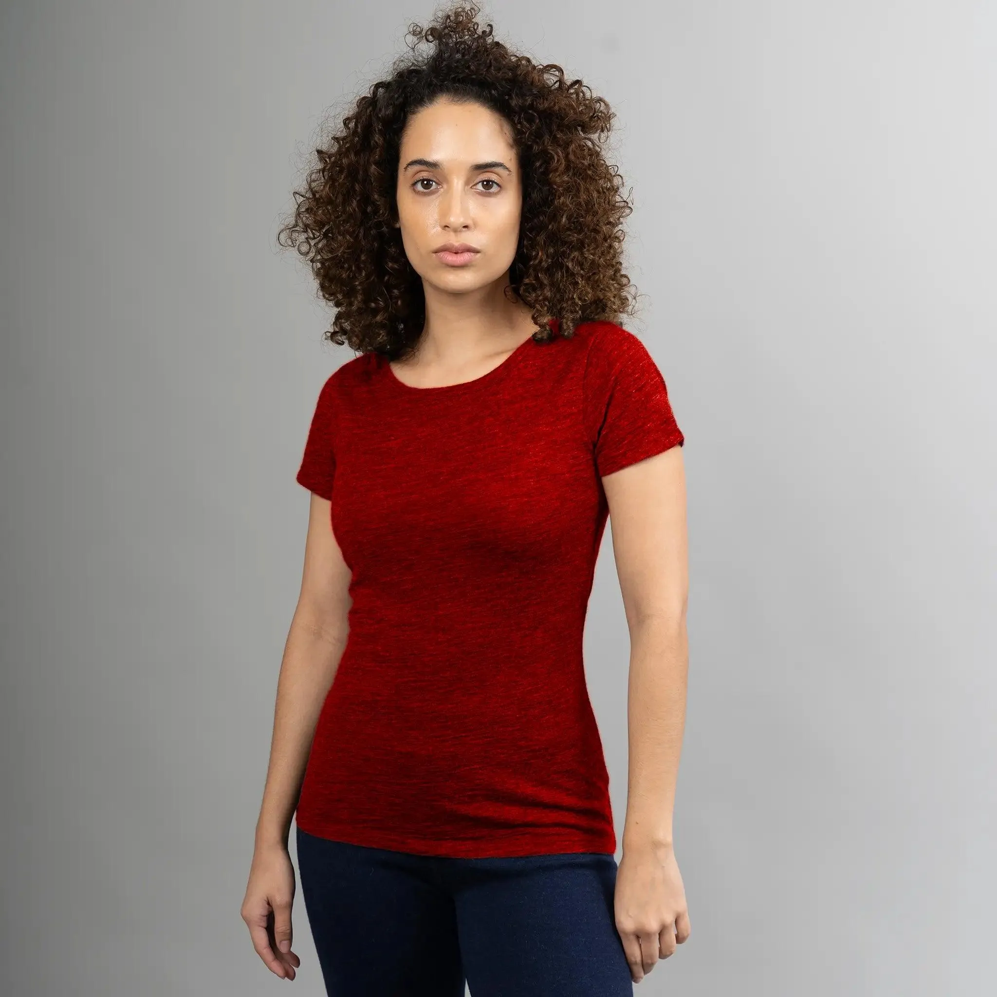 Women's Alpaca Wool T-Shirt: 160 Ultralight Crew Neck