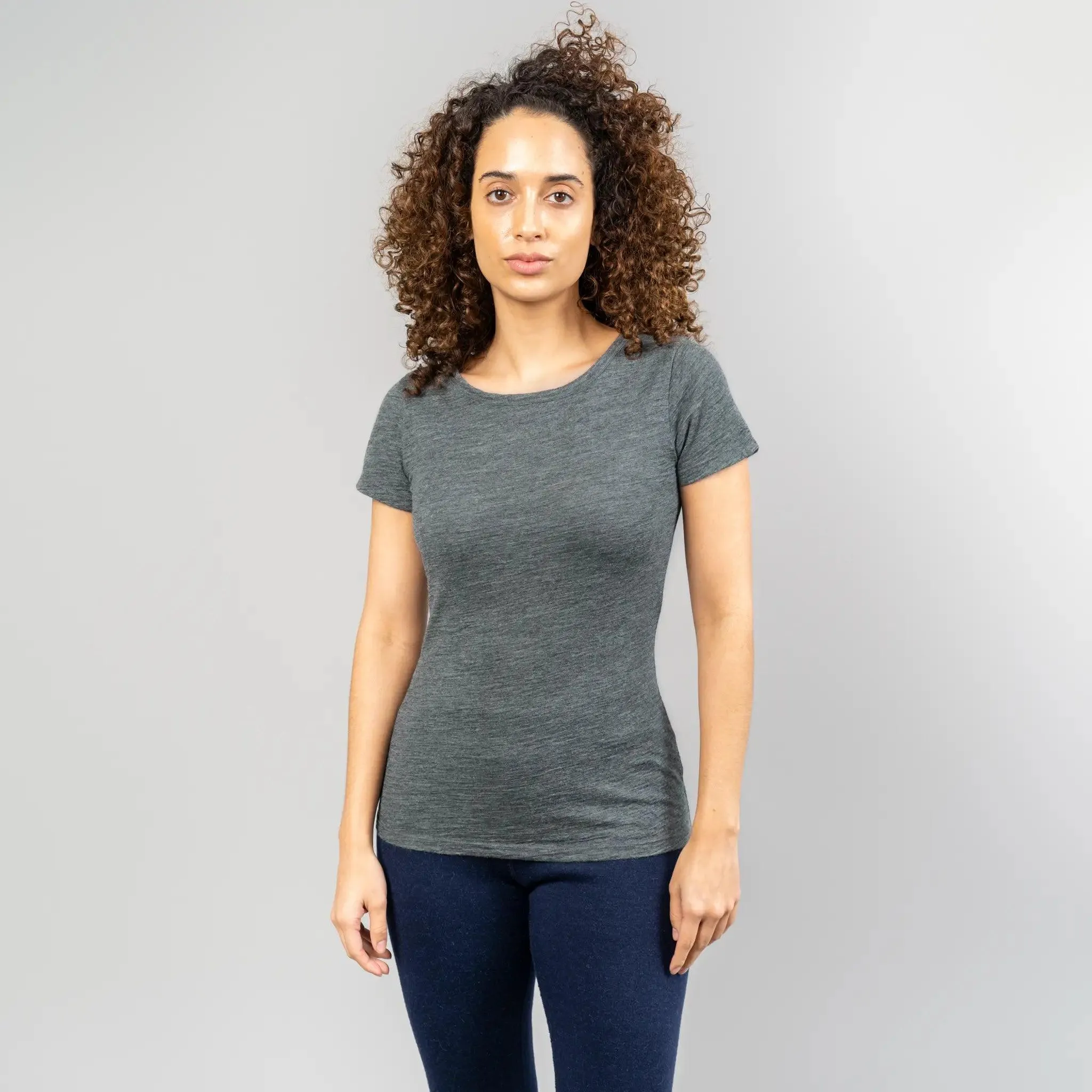 Women's Alpaca Wool T-Shirt: 160 Ultralight Crew Neck