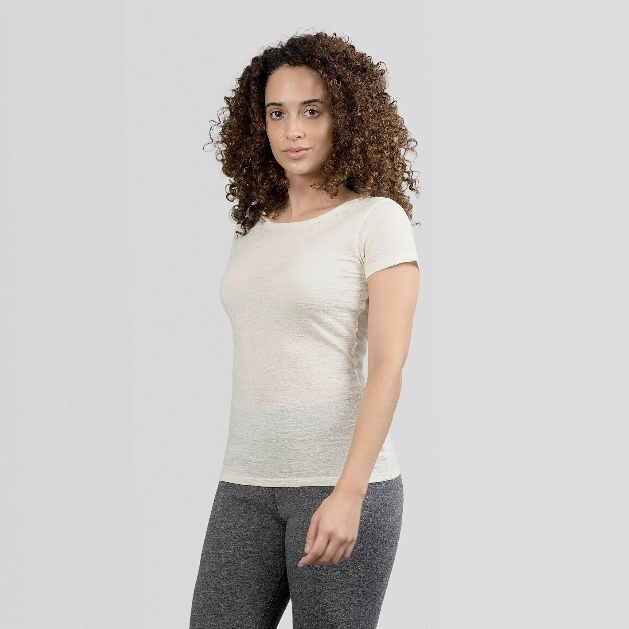 Women's Alpaca Wool T-Shirt: 160 Ultralight Crew Neck