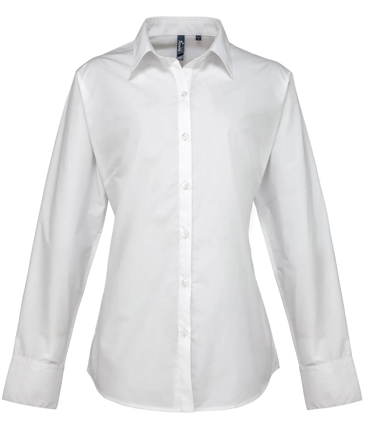 Womens supreme poplin long sleeve shirt | White