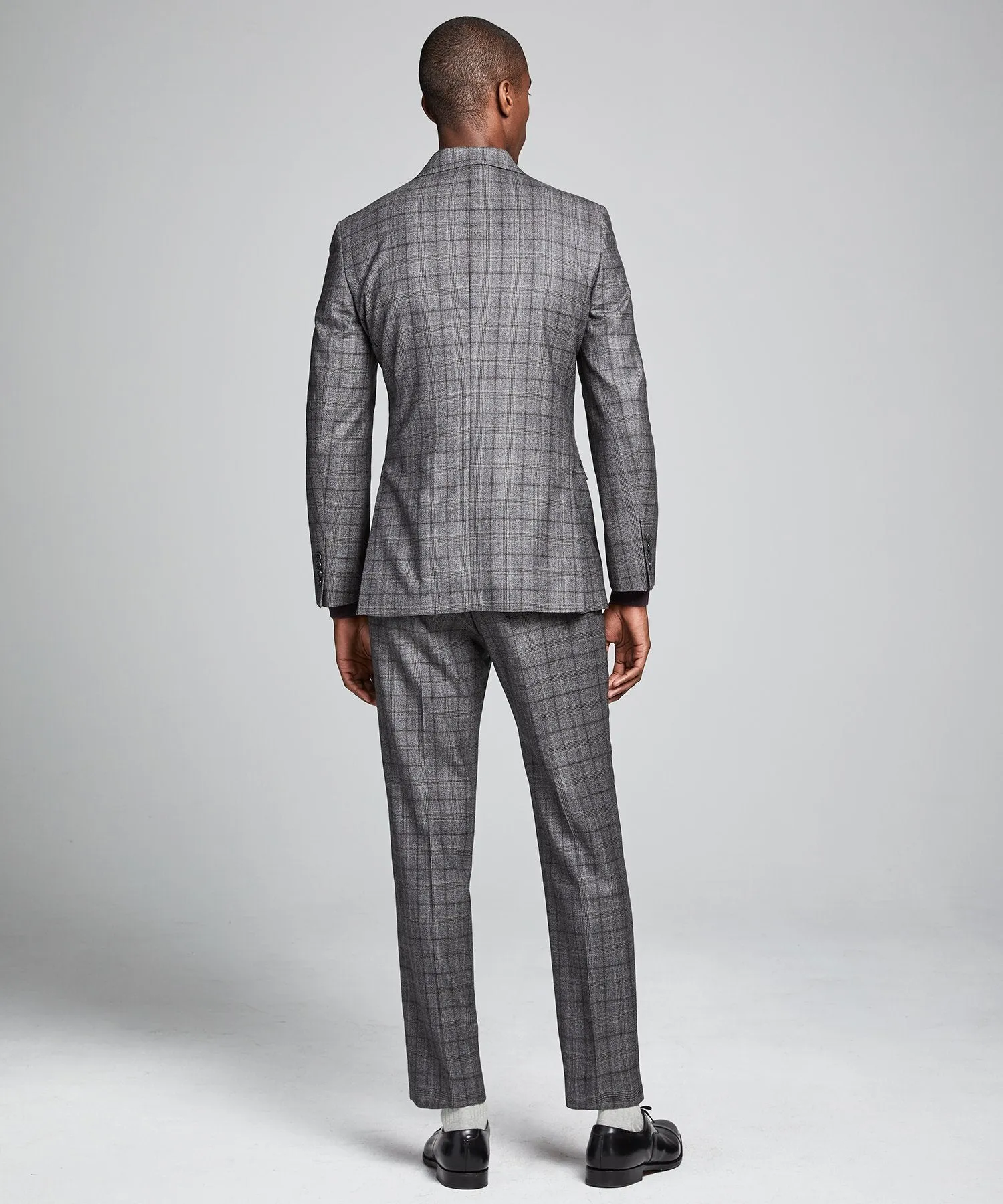 Wool Glen Plaid Sutton Suit in Grey