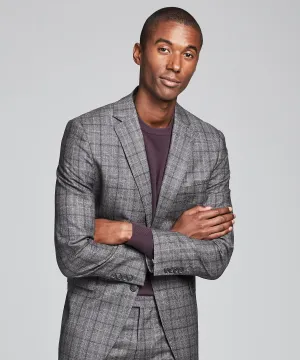 Wool Glen Plaid Sutton Suit in Grey